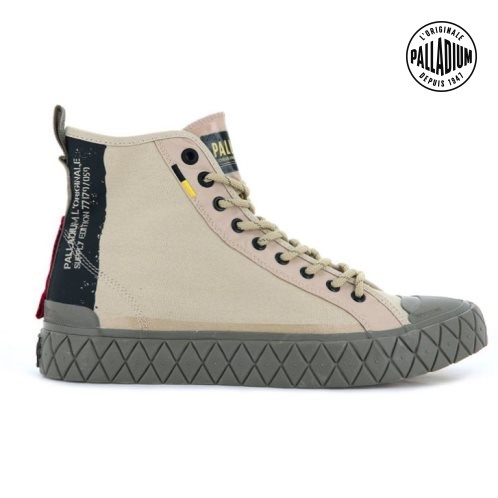 Baskets Palladium Palla Ace Supply Mid High Tops Femme Kaki | FR FIV938N